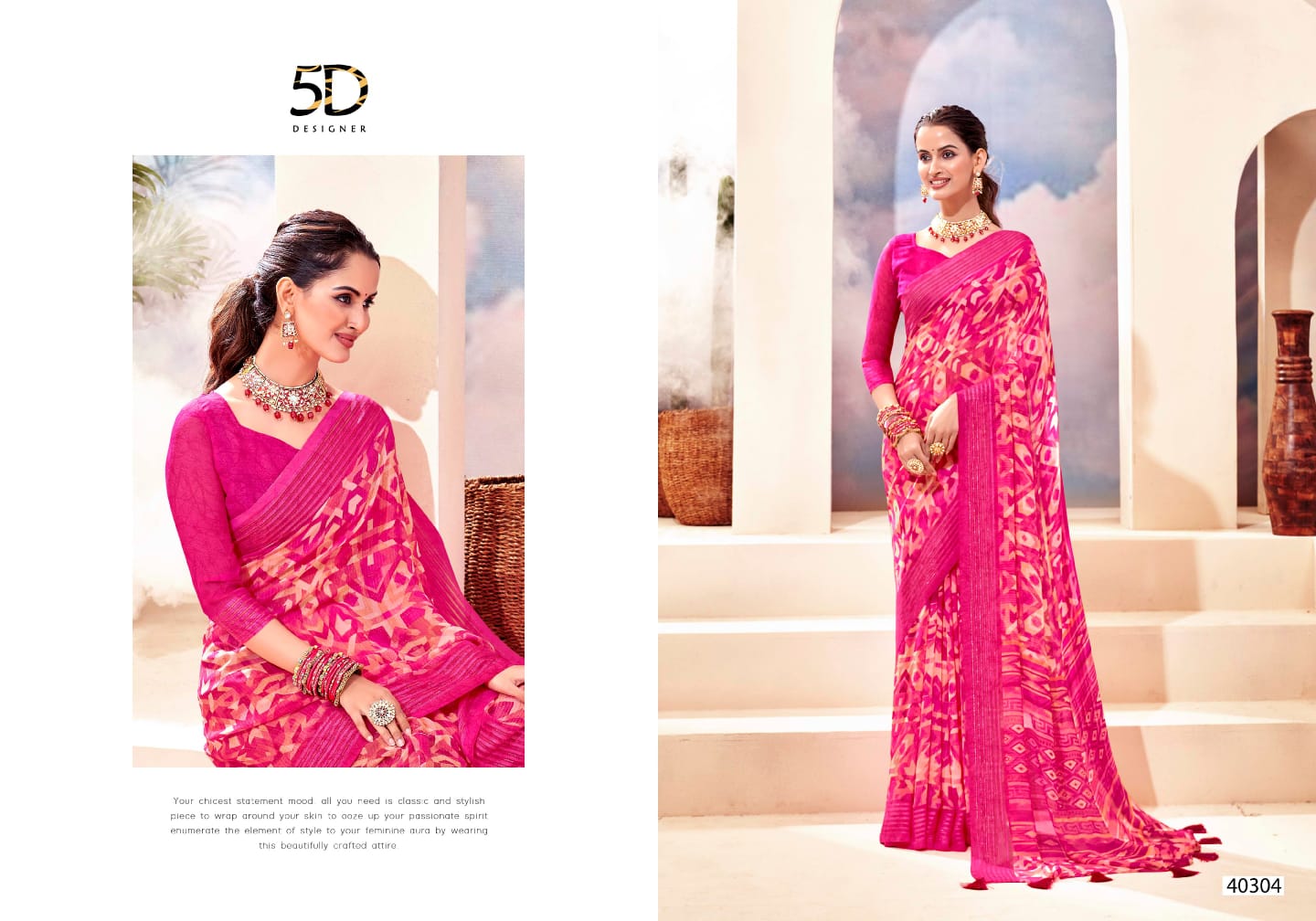 Jodha 16 By 5D Designer Printed Georgette Daily Wear Sarees Wholesale Price In Surat
